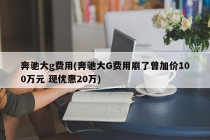 奔驰大g费用(奔驰大G费用崩了曾加价100万元 现优惠20万)